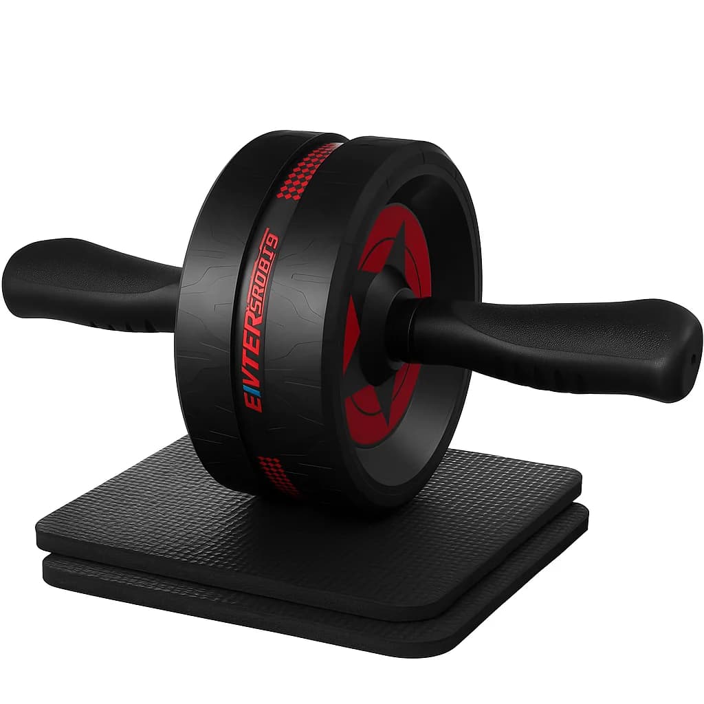 Roda de rolo ab para treino abdominal-equipamento de exercício abdominal com 2 joelheiras para academia em casa, treinamento de força central, fitness eq