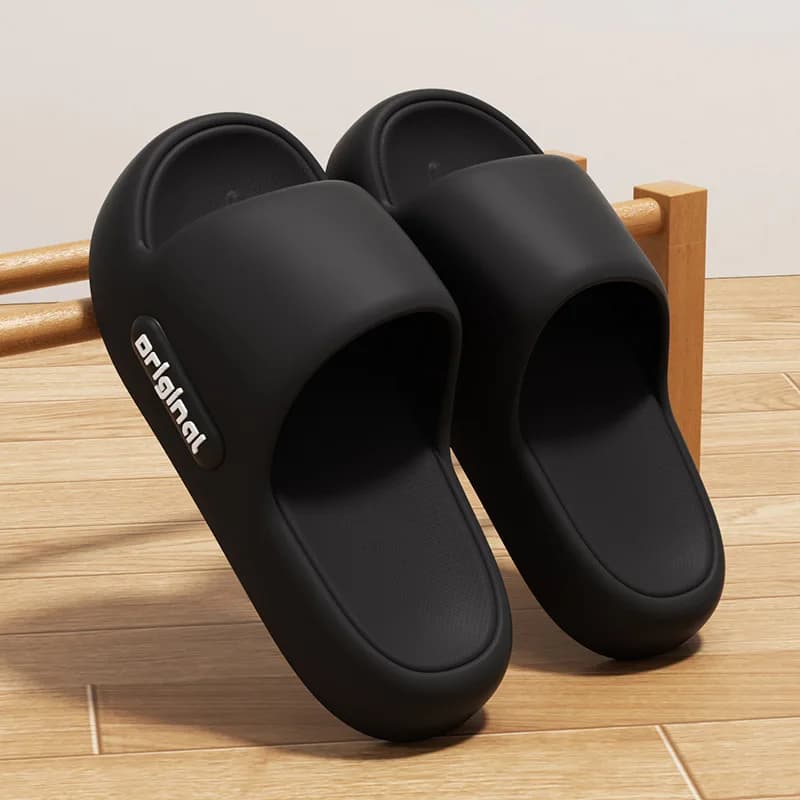 Mulheres homens chinelos casa plataforma nuvem verão banheiro slides interior sola macia sandálias antiderrapante masculino eva grosso flip flops