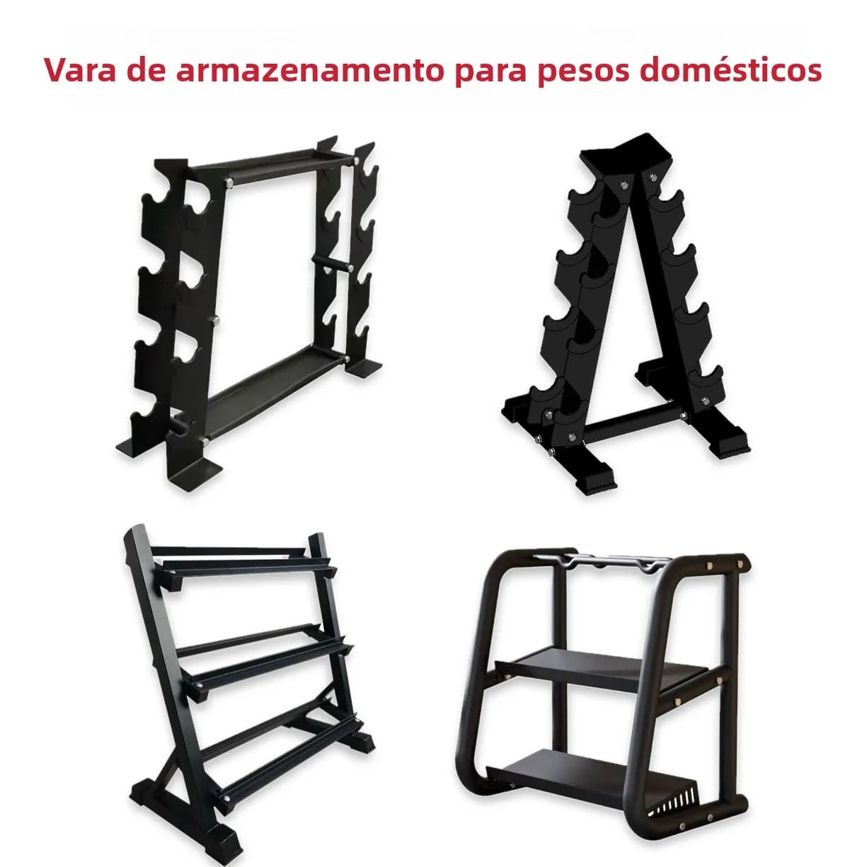 Suporte para teres de Uso Doméstico, Prateleira de Armazenamento para Kettlebell, Estrutura de Ferro Multifuncional de Dup...