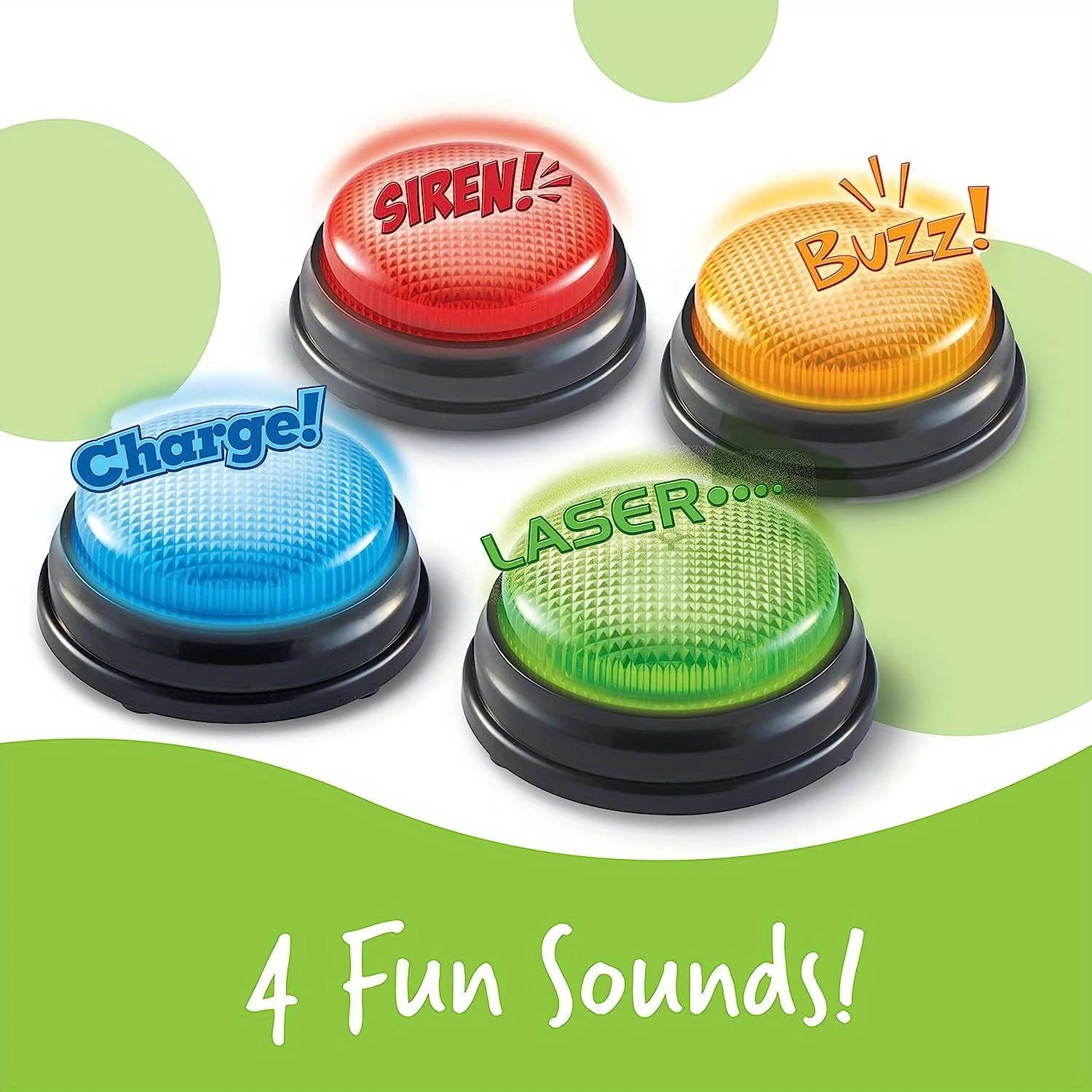 4 pçs luzes e sons zumbador brinquedo, festa criativa jogo mostrar e sala de aula, família, acessórios, meia stuffers para crianças