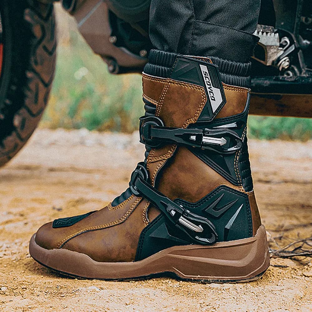 Botas de motocross à prova dwaterproof água botas de moto anti-queda botas moto hombre sapatos de motocicleta botas de equitação