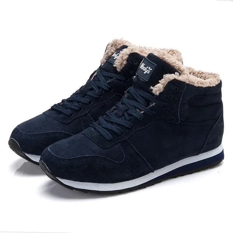 Botas masculinas sapatos de inverno calçados masculinos botas de neve de pele quente tornozelo botas hombre botas de inverno para homens de pelúcia tênis de inverno plus size