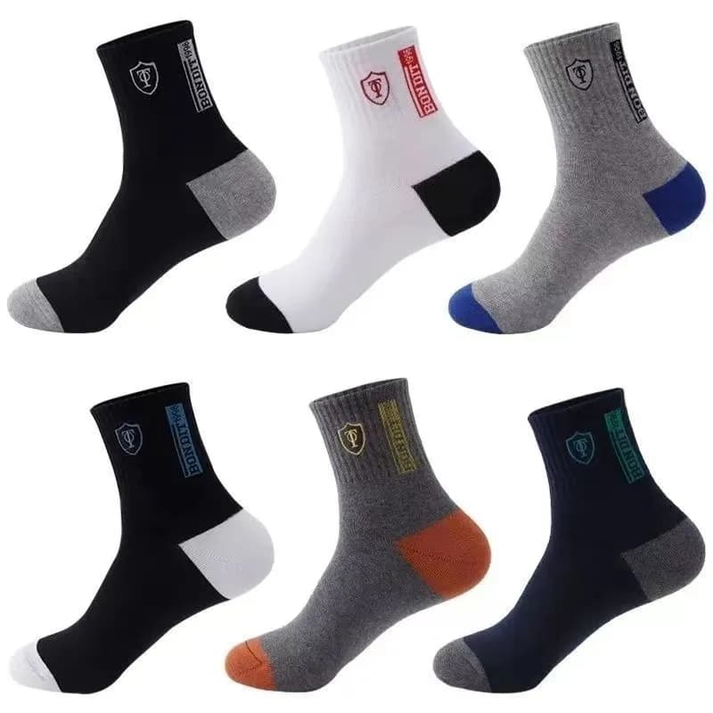 Meias esportivas de algodão respirável para homens Meias de fibra de bambu Absorção de suor Desodorante Business Sox Outono e inverno 10 pares