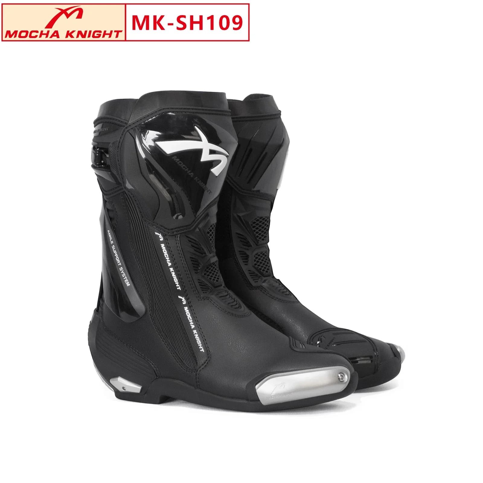 Benkia mocha botas de equitação de pista de motocicleta certificação ce botas de corrida profissional benkia botas à prova dwaterproof água alta qualidade sh109