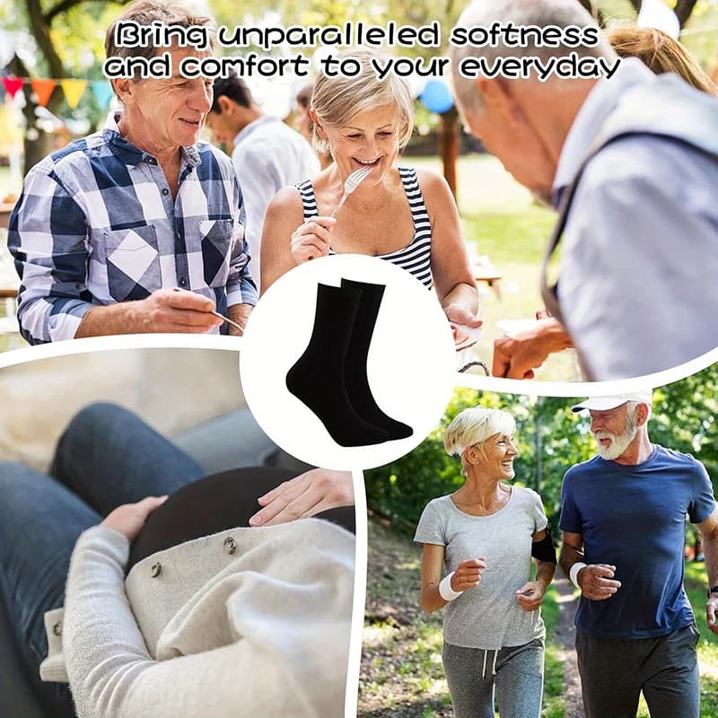 6 Pares de Meias para Diabetes Masculinas e Femininas, Respiráveis e Confortáveis para Primavera e Verão, Sem Compressão, Super Soltas, Presente Ideal para Idosos