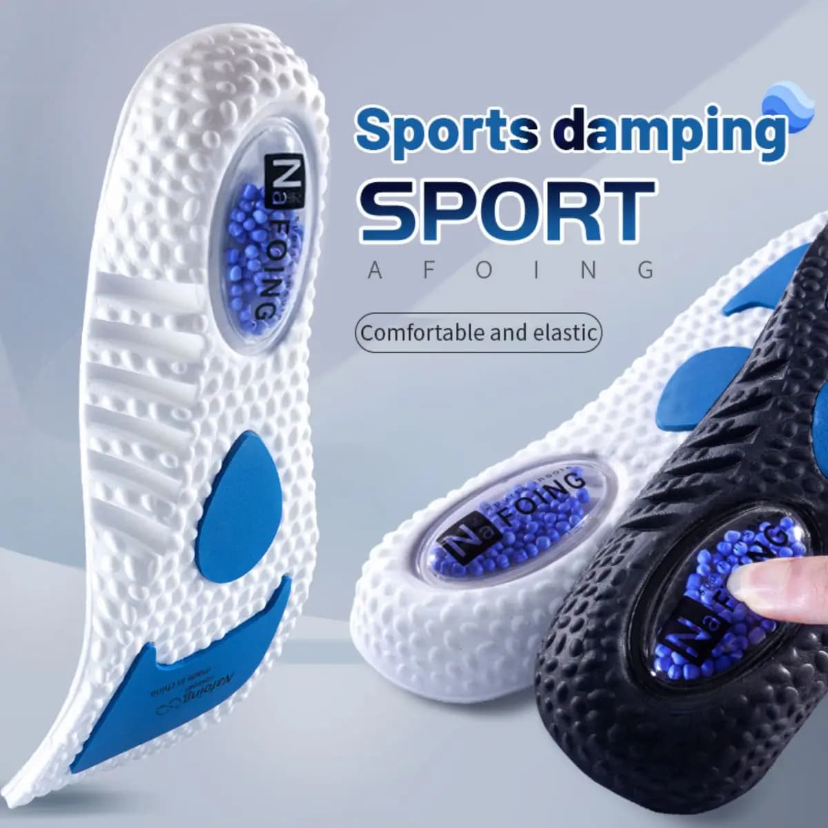 1 par de palmilhas esportivas com absorção de choque, palmilha de espuma de memória pu respirável, suporte de arco, sapatos ortopédicos, almofada para homens e mulheres, cuidados com os pés