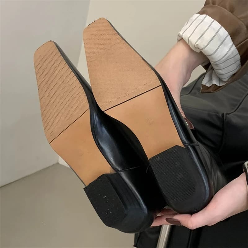 Eilyken outono inverno couro macio feminino joelho botas altas saltos quadrados confortáveis senhoras sapatos botas largas mujer