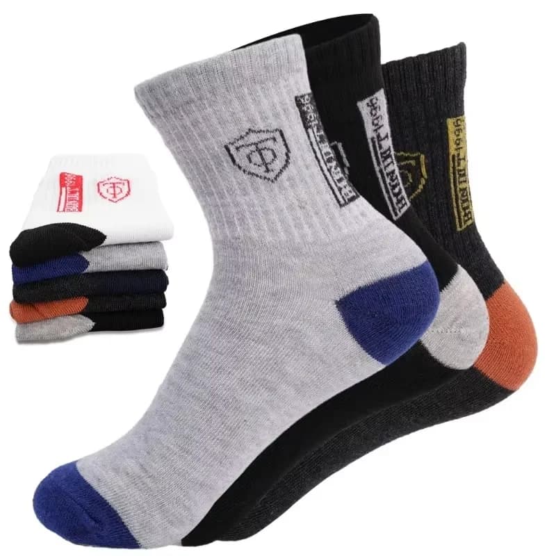 5 pares de meias esportivas de algodão respirável homens fibra de bambu outono e inverno meias absorção de suor desodorante negócios sox