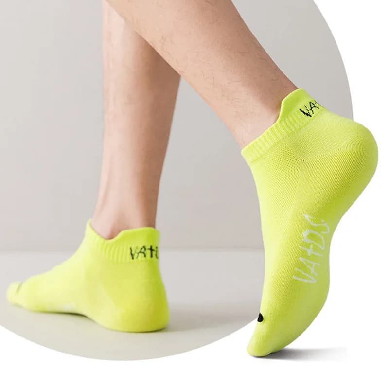 5 Pares Cor Brilhante Tornozelo No Show Meias Homens Respirável Rua Moda Esporte Desodorante Invisible Viagem Correndo Meias