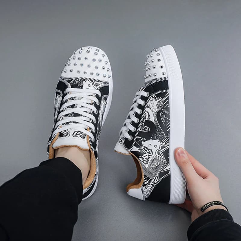 Punk rebites homem sapatos casuais sapatos de couro do plutônio para o homem tênis casual sapatos zapatos de hombre tênis