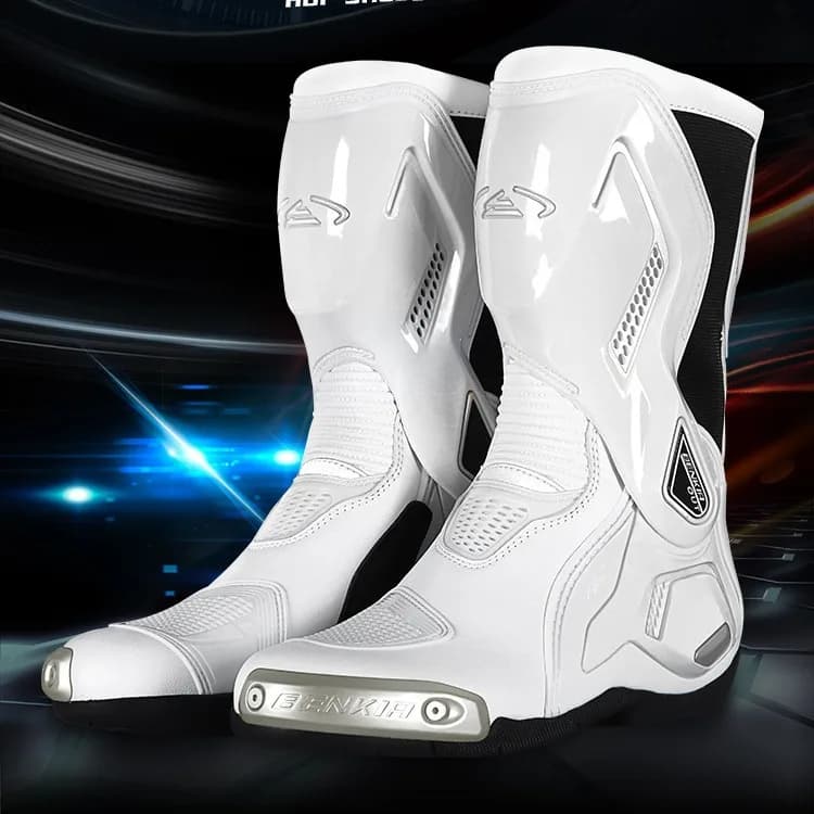 Benkia motocicleta botas ce certificação profissional pista equitação botas de corrida verão zapato anticolisão fora de estrada para rally