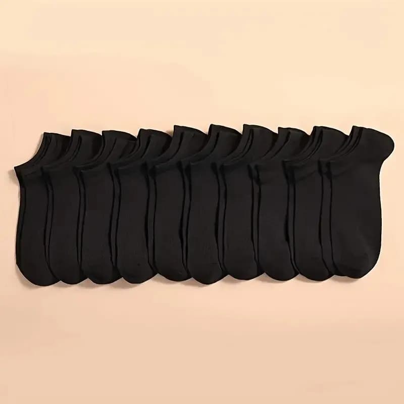 10 pares unissex casual cor lisa meias de barco finas respiráveis confortáveis anti odor absorvente de suor meias de tornozelo de corte baixo para homens