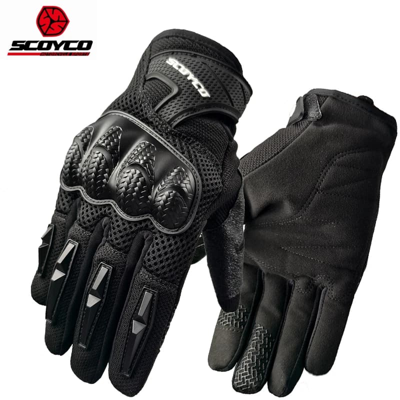 Scoyco luvas de equitação da motocicleta tela sensível ao toque luva de moto anti-skid respirável moto bicicleta mtb ciclismo proteção de junta