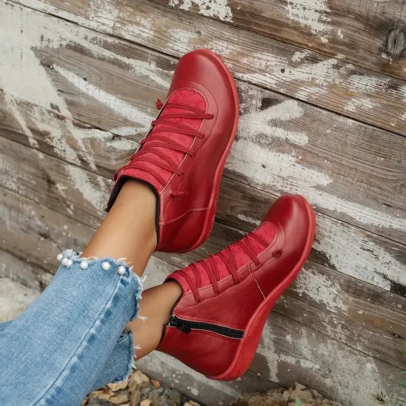 Botas femininas inverno plana curta vintage confortável botas de neve feminino confortável anti-deslizamento sapatos de caminhada para mulher botas de mujer