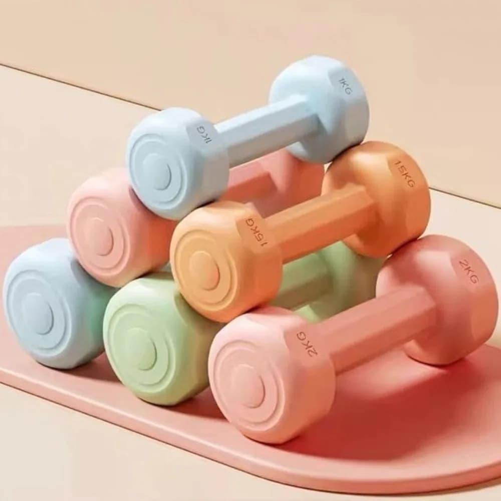Novo 1kg haltere feminino equipamentos de fitness em casa kettlebell crianças escola primária braço muscular yoga pequeno conjunto haltere