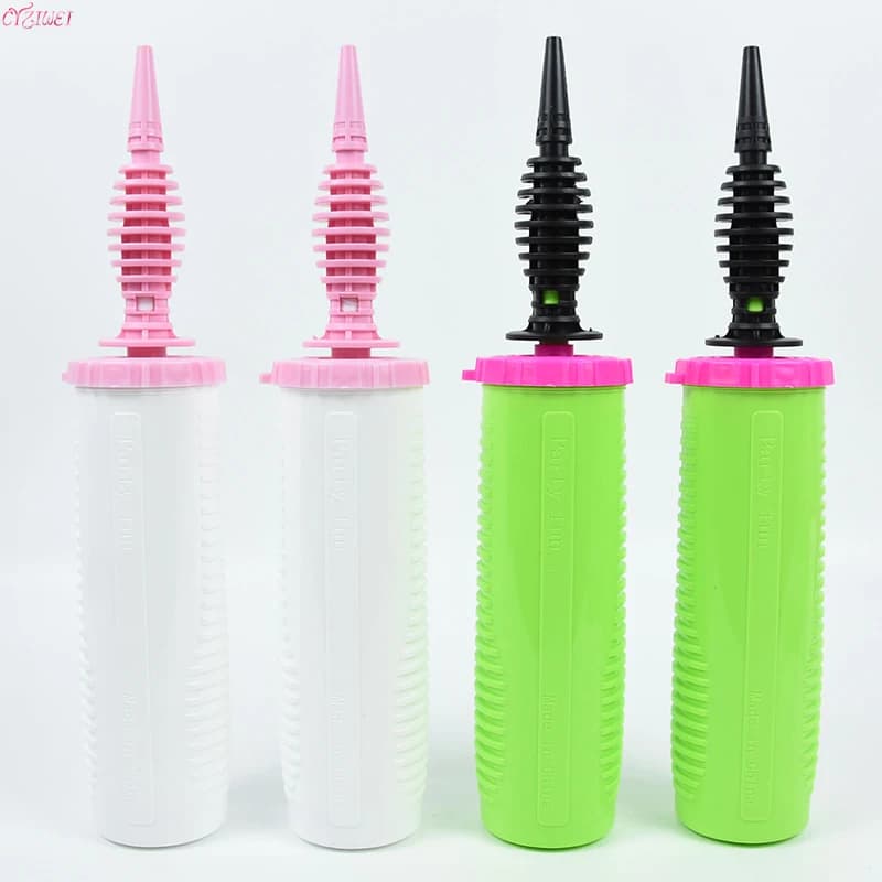 Alta qualidade dupla ação balão bomba balão inflator de ar plástico mão bolas de látex festa folha balões bomba de ar portátil