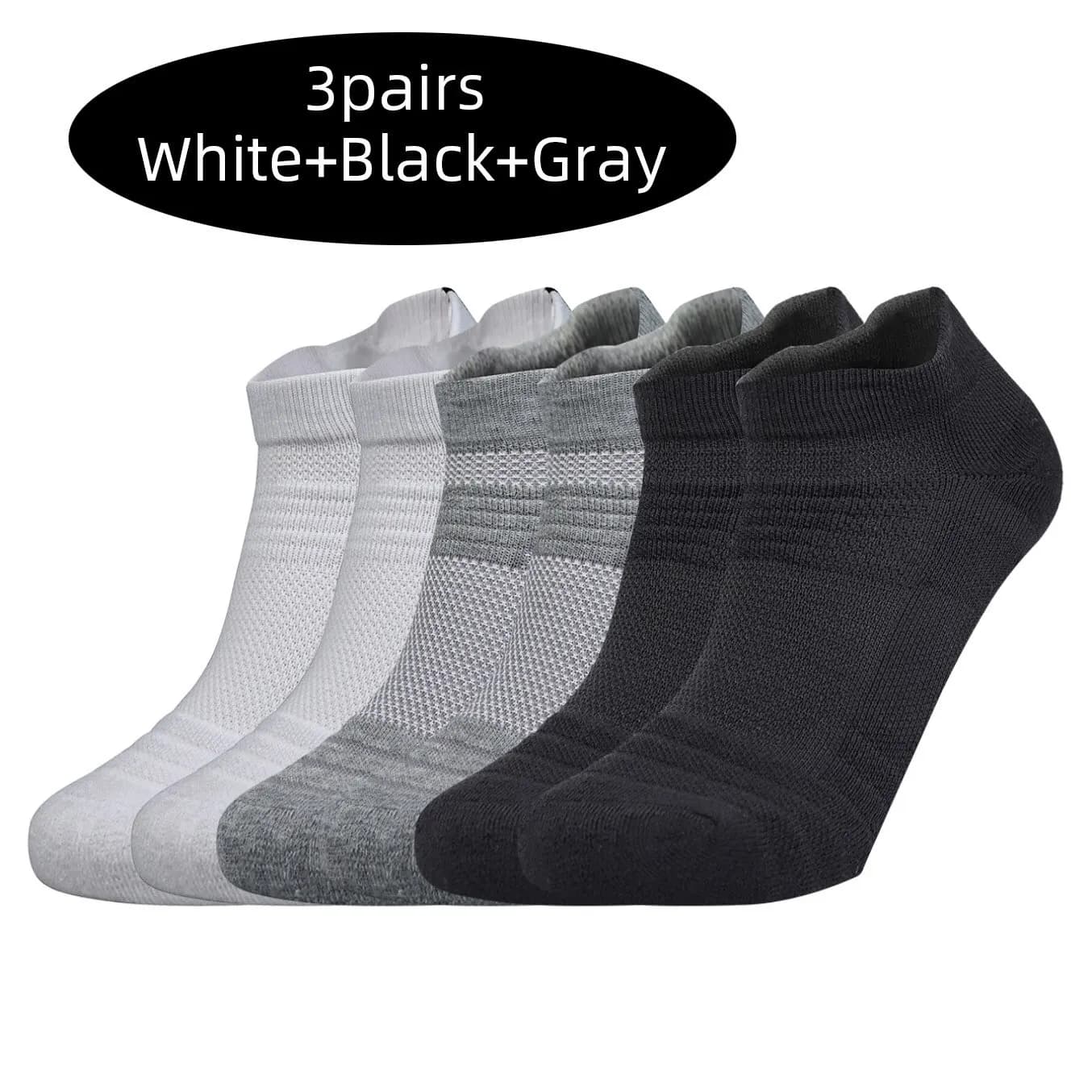 3 pares meias esportivas das mulheres dos homens meias curtas de corrida desempenho tornozelo almofada resistente ao desgaste anti deslizamento basquete meias casuais