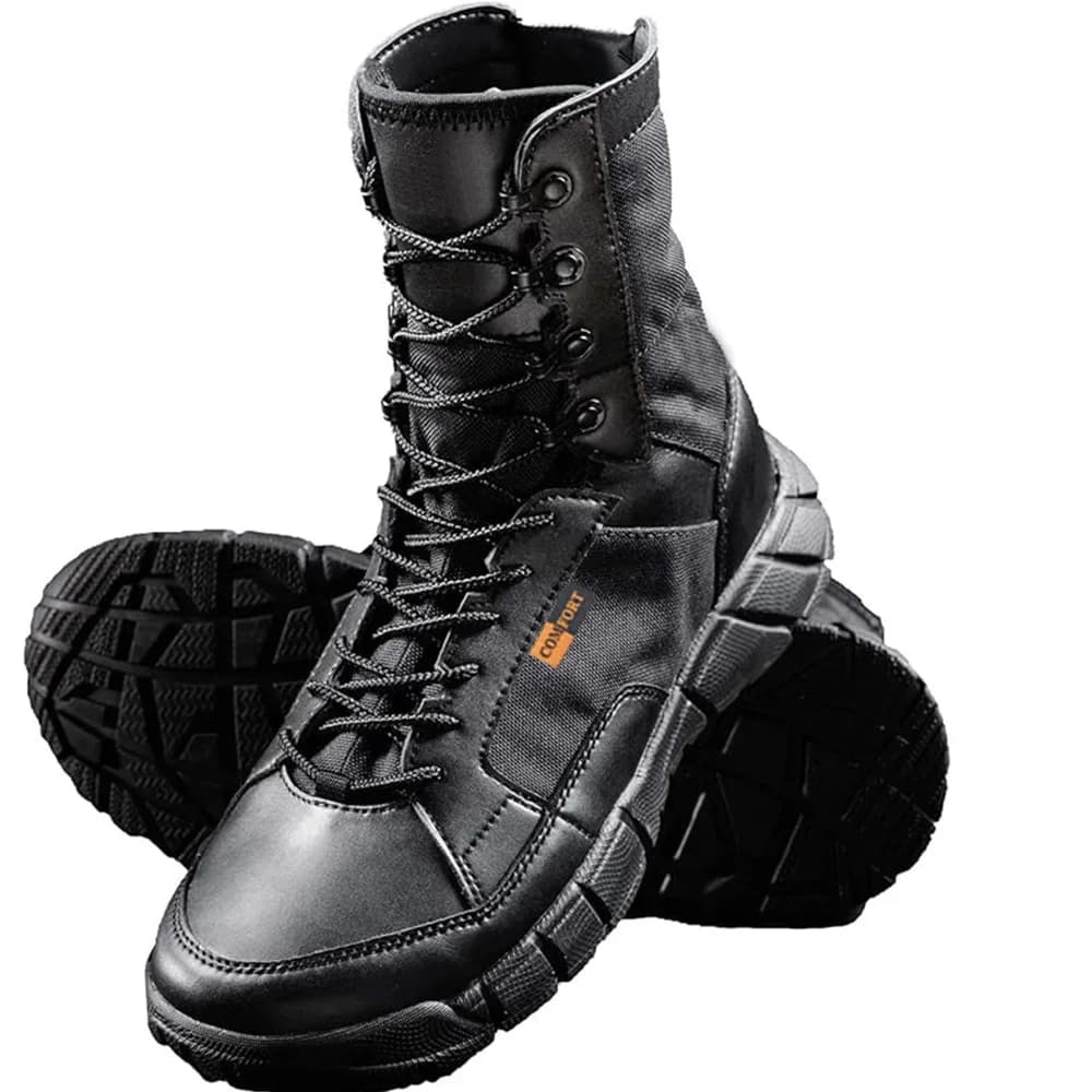 Homens leves sapatos táticos botas de combate treinamento rendas até à prova dwaterproof água ao ar livre botas caminhadas sapato respirável