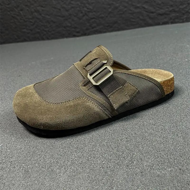 Sapatos de plataforma para homens com sola de plataforma e detalhes de fivela prateada