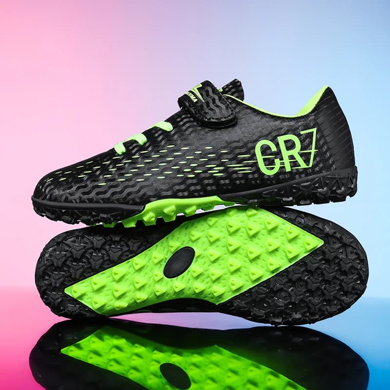 Novas Chuteiras Infantis de Futebol para Campo e Futsal com Fecho de Velcro para Meninos e Meninas, Tamanhos 28-39
