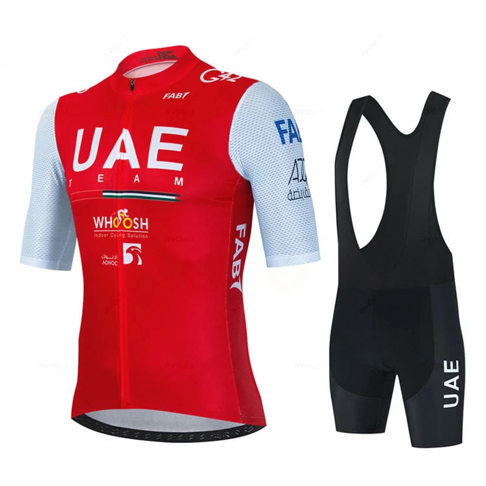 Novo Conjunto de Ciclismo Verão UAE: Camisa e Bermuda 19D para MTB - Roupa Ciclismo Masculina de Manga Curta