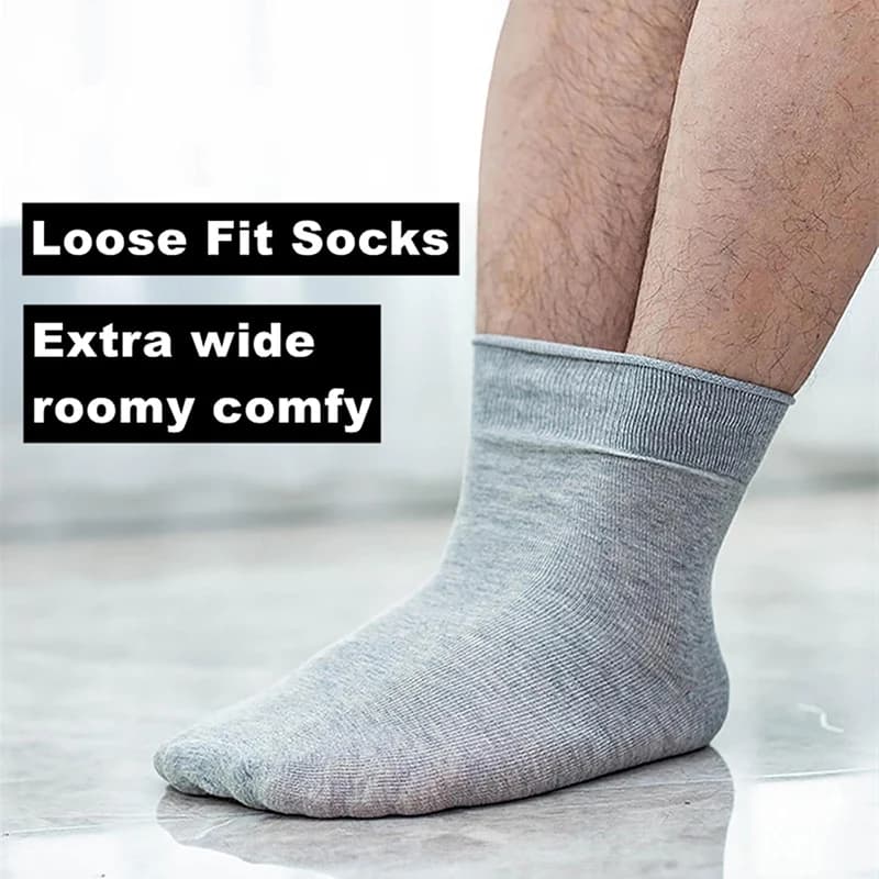 6 Pares de Meias para Diabetes Masculinas e Femininas, Respiráveis e Confortáveis para Primavera e Verão, Sem Compressão, Super Soltas, Presente Ideal para Idosos