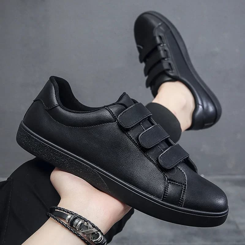 Mocassins com gancho masculino, sapato de couro branco, tênis confortável, moda casual, outono, novo flats, masculino
