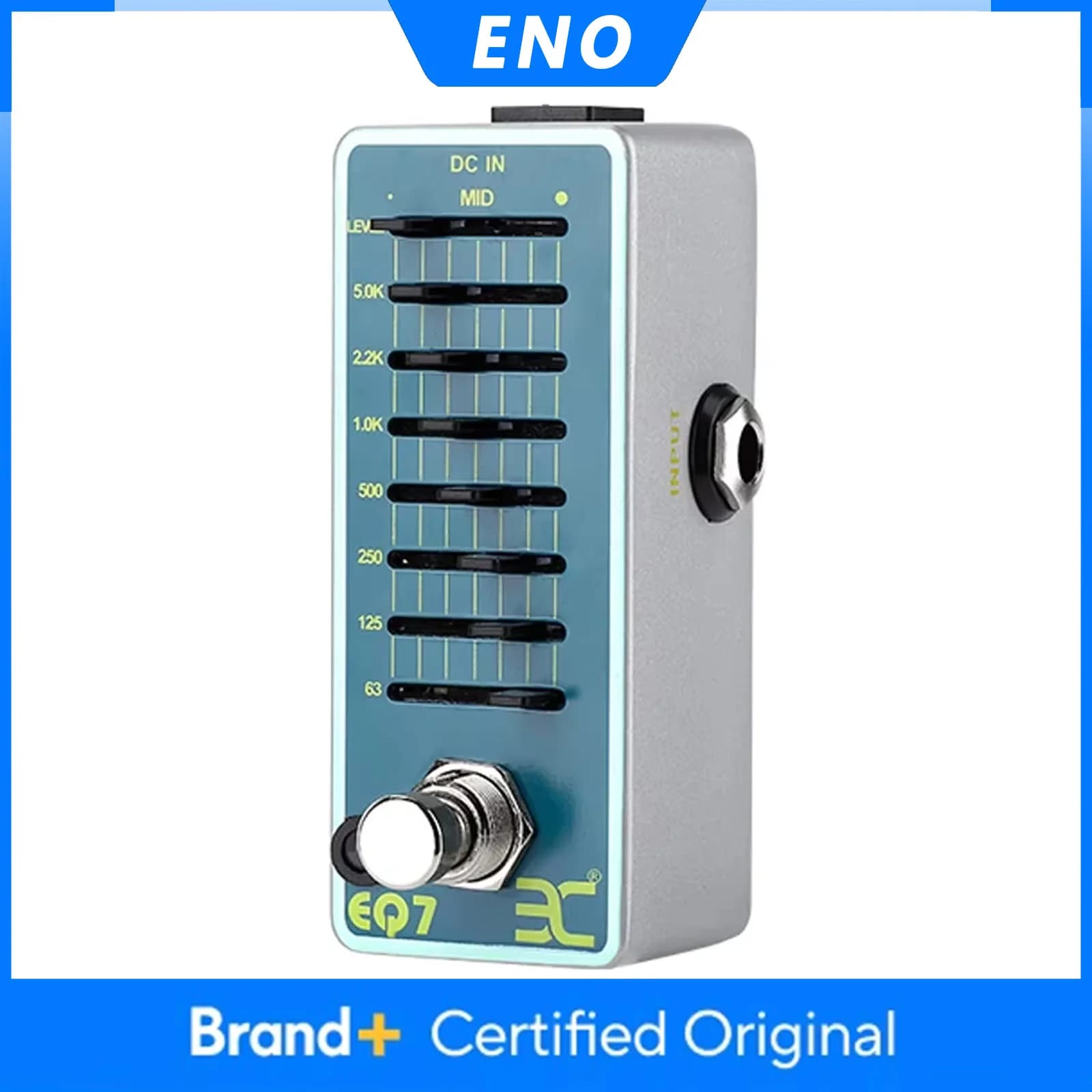 Pedal de Efeito para Guitarra ENO EQ7 Equalizador de 7 Bandas, Mini Pedal de Equalização de 7 Bandas, Corpo em Liga de Alumínio, Pedal para Guitarra Elétrica