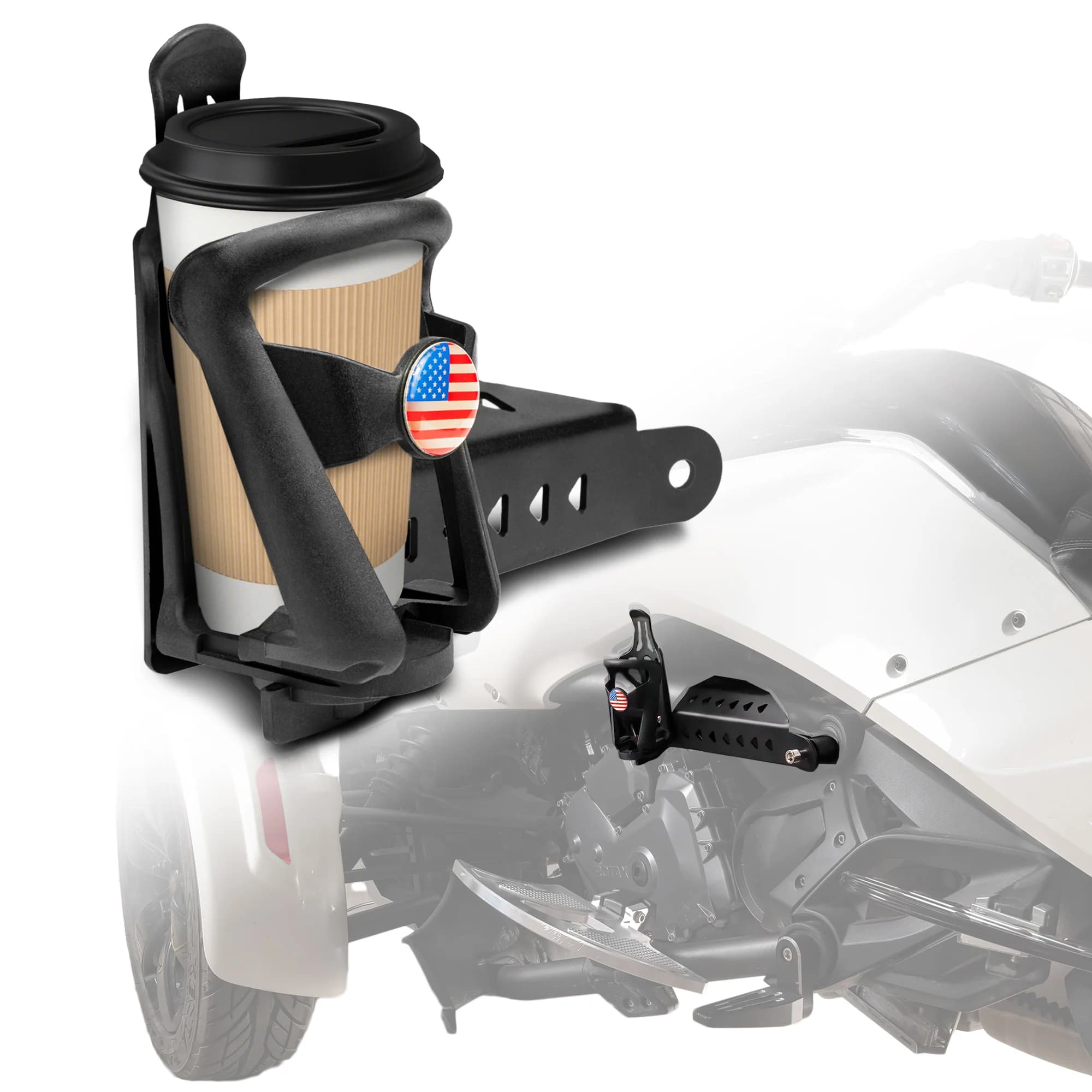 Suporte de garrafa de 20 onças para can am spyder, suporte de copo para bebidas, lado esquerdo, acessório universal para motocicleta e trike