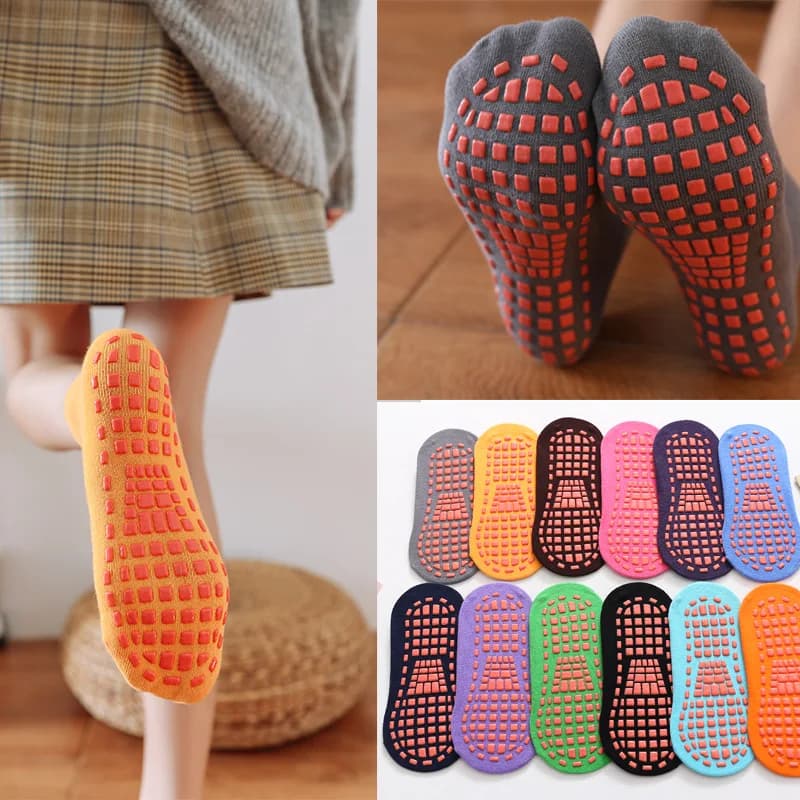 Crianças adultos meias antiderrapantes pai-filho trampolim meias de algodão elasticidade esportes meninos meninas fora das crianças meias