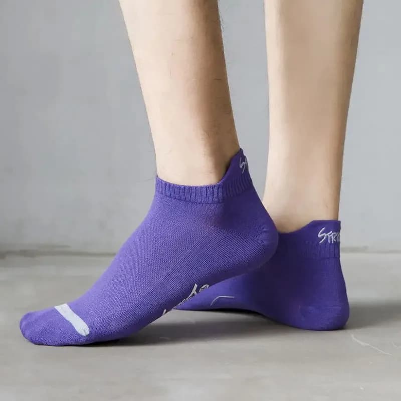 5 Pares Cor Brilhante Tornozelo No Show Meias Homens Respirável Rua Moda Esporte Desodorante Invisible Viagem Correndo Meias