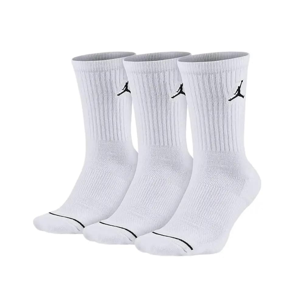 Meias Nike: Pacote com 3 meias esportivas masculinas e femininas / meias de basquete / meias de algodão duráveis e que absorvem a umidade SX5545-100
