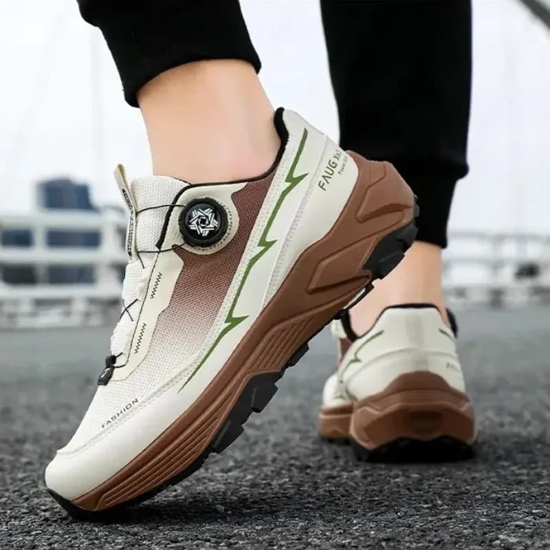 Tênis para homens fivela rotativa malha sapatos esportivos moda respirável casual série original sapatos masculinos tênis couro masculino