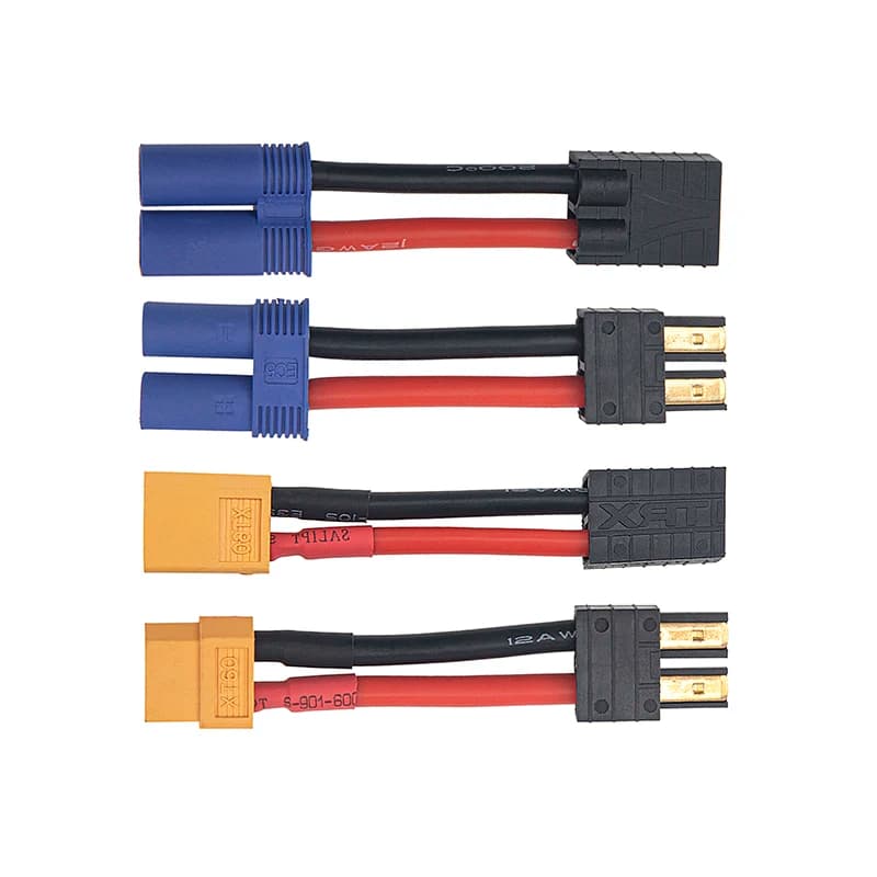 10 pçs ec5 xt60 plug trx carregador cabo adaptador 12awg rc carro lipo bateria de carregamento ecs conversor fio macho fêmea rc peças accs