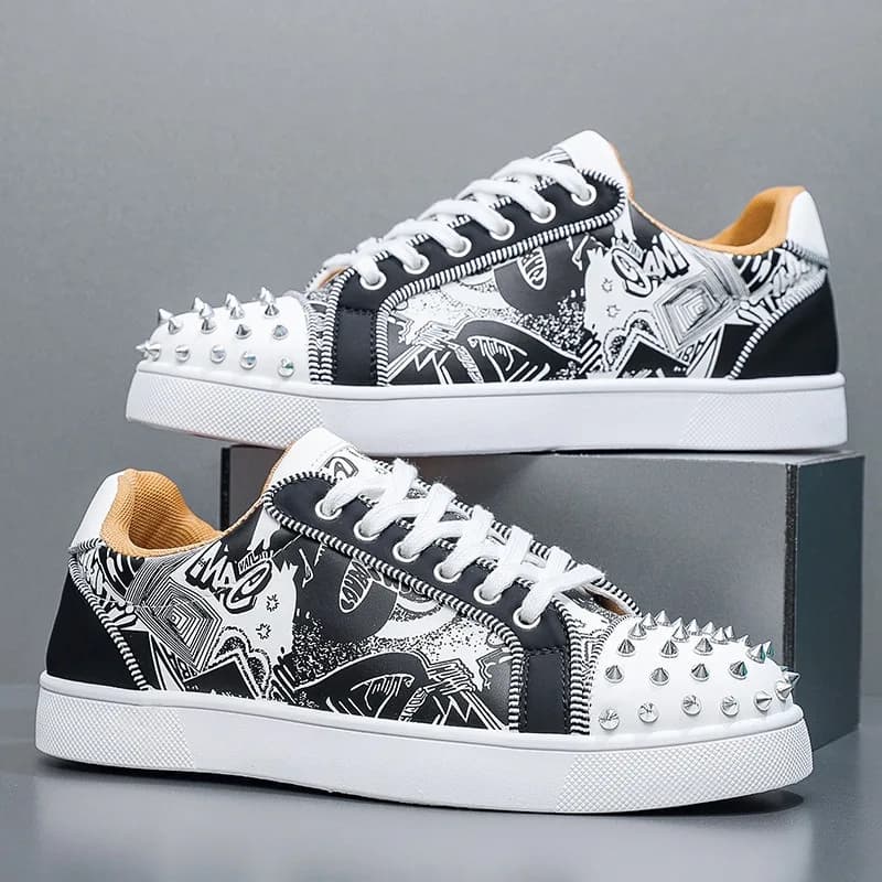 Punk rebites homem sapatos casuais sapatos de couro do plutônio para o homem tênis casual sapatos zapatos de hombre tênis