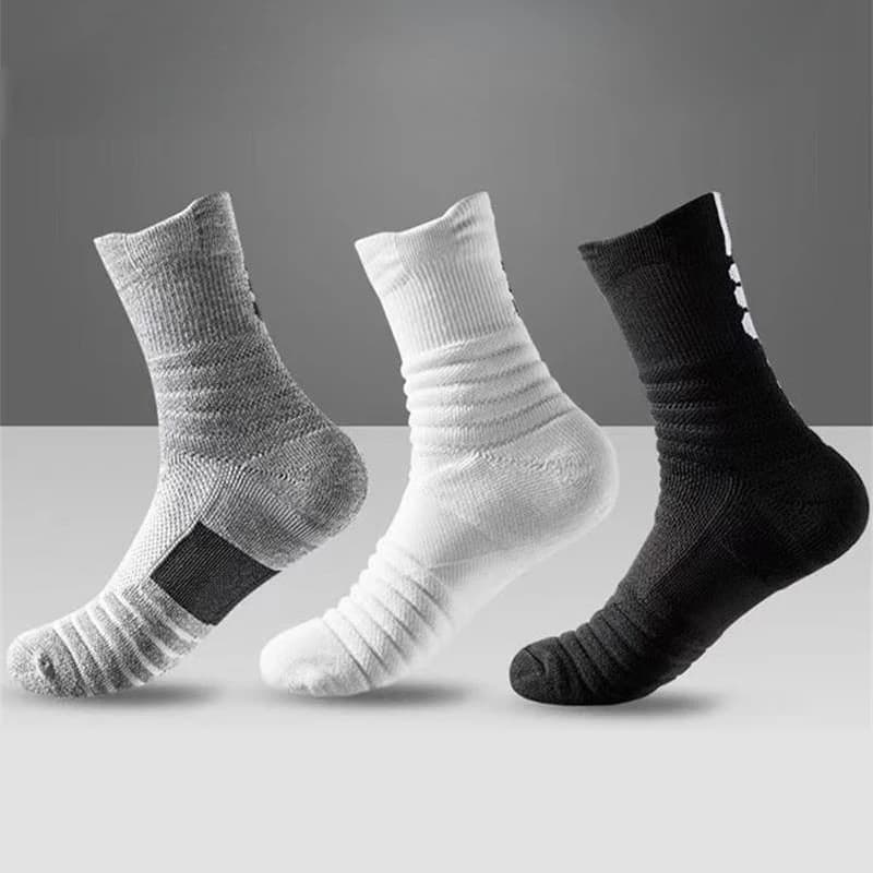 6/3/1 pares meias de compressão masculinas respirável basquete esportes ciclismo meias umidade wicking alta elástica tubo meias