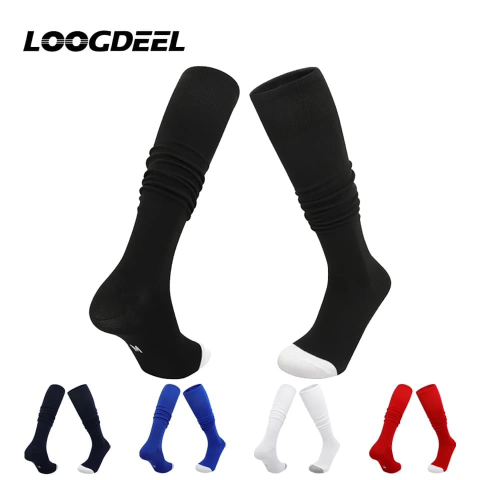Loogdeel meias esportivas de alta tecnologia, antiderrapantes, absorventes de suor, longas, de corte alto, para treinamento e competição, unissex