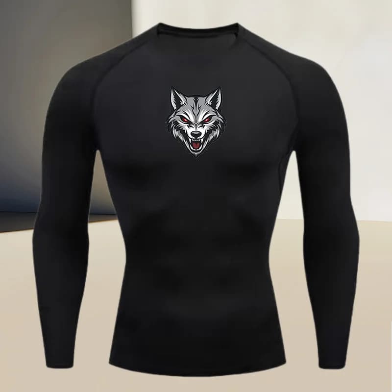 Camiseta masculina de manga comprida, gola redonda, fina, esportiva, de secagem rápida, adequada para musculação e treinamento físico.