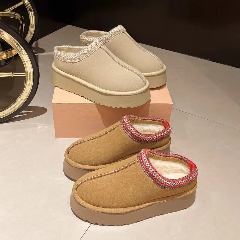 2026 novo inverno feminino curto de pelúcia apartamentos botas de neve camurça quente sapatos de sola grossa botas femininas chelsea tamanho grande botas mujer