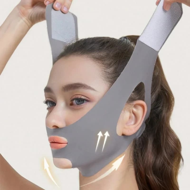 Máscara de dormir em formato de V, estilo bandagem, ideal para uso noturno, para um sono relaxante em casa, feita de material macio e amigável à pele.