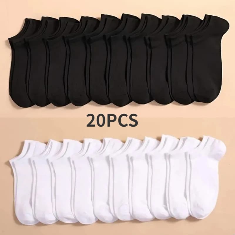 Meias de corte baixo unisex, 10 pares, unisex, respirável, anti-odor, absorção de suor, corte baixo, para homens e mulheres