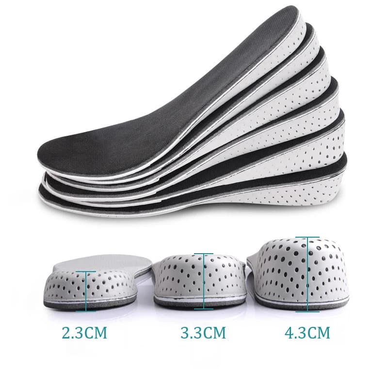 1 par de palmilhas para aumento de altura, palmilha unissex para sapatos, elevador de altura, corte ajustável, inserção de calcanhar, suporte mais alto, almofadas absorventes para pés