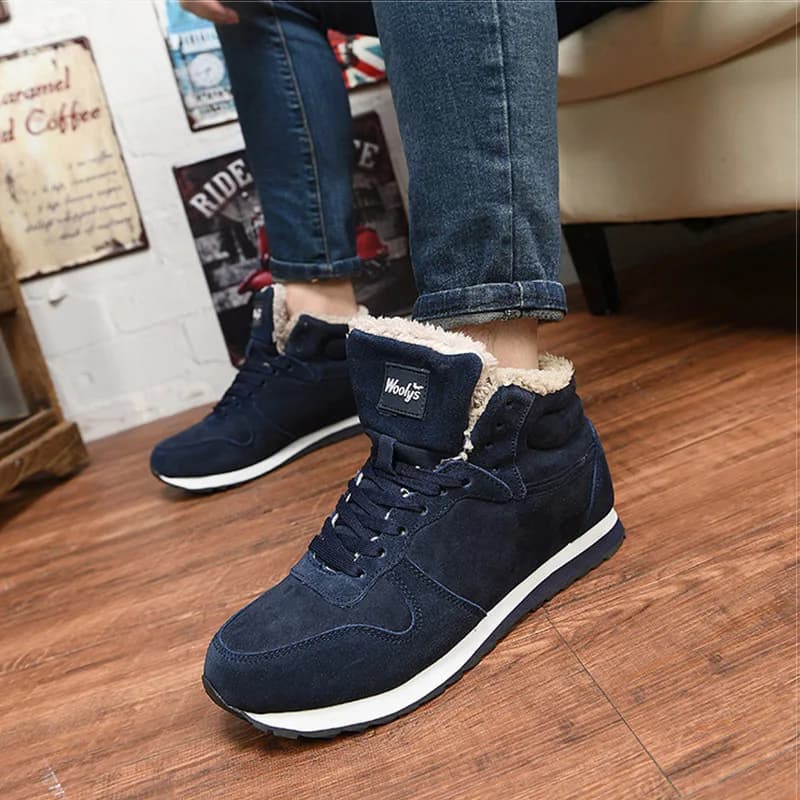Botas masculinas sapatos de inverno calçados masculinos botas de neve de pele quente tornozelo botas hombre botas de inverno para homens de pelúcia tênis de inverno plus size