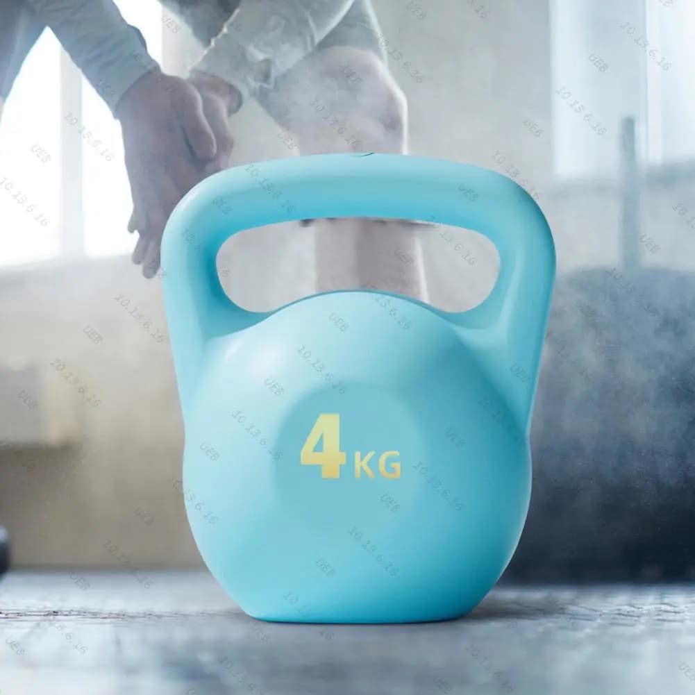 Kettlebell com revestimento de borracha, material macio, silencioso, seguro, colorido, para treino de agachamento, peso de 4/6 kg, para academia em casa, presente.