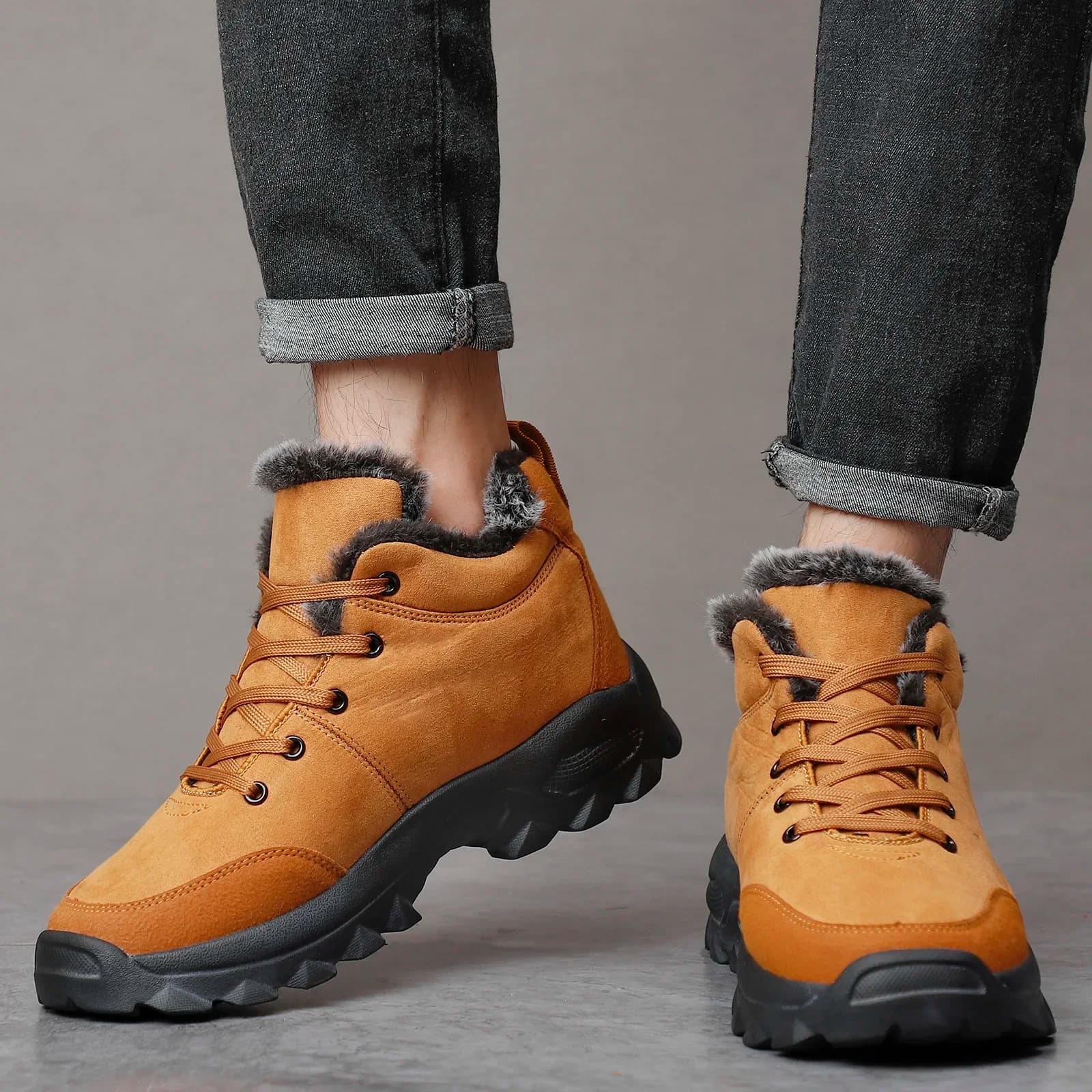Botas de neve de inverno dos homens com pele tênis ao ar livre sapatos masculinos 2023 novo calçado quente botas de tornozelo para homens botines botas hombre