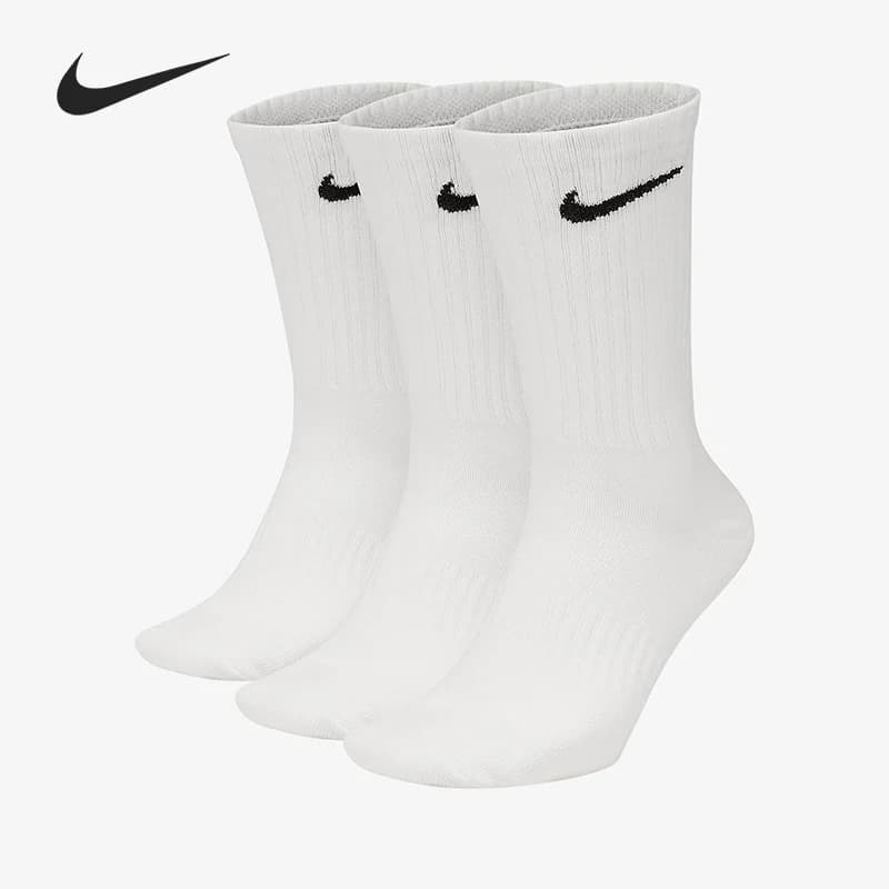 Nike/Nike Genuine masculino e feminino casal respirável treinamento esportivo meias de cano médio três pares Sx7676-100