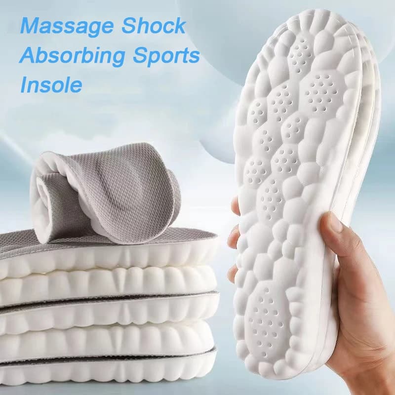 Palmilhas esportivas 4d, almofadas ultramacias de alta elasticidade, anti-dor, antibacteriano, desodorante, almofada casual, suporte de arco, palmilhas para pés