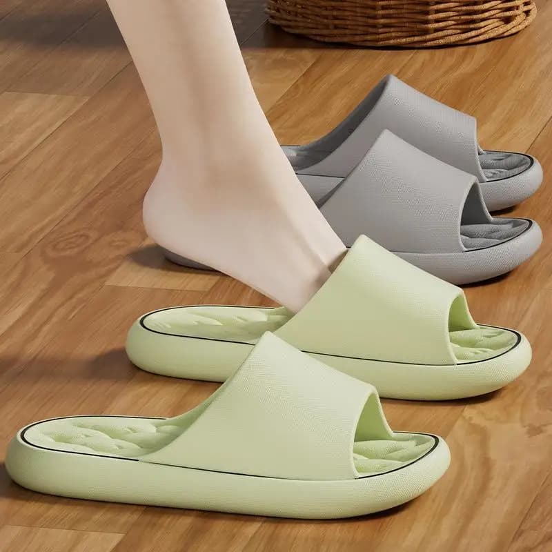 Chinelos com padrão de linha para casal – Slides internos antiderrapantes de verão, sapatos de casa macios de EVA, sandálias de banheiro dele e dela de secagem rápida