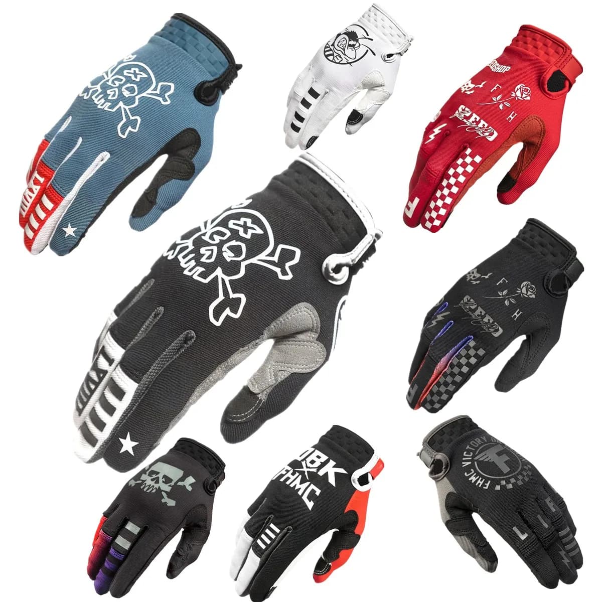 Helio fh tela de toque luva motocross equitação luvas da bicicleta mx mtb luvas da motocicleta fora da estrada corrida esportes ciclismo luva