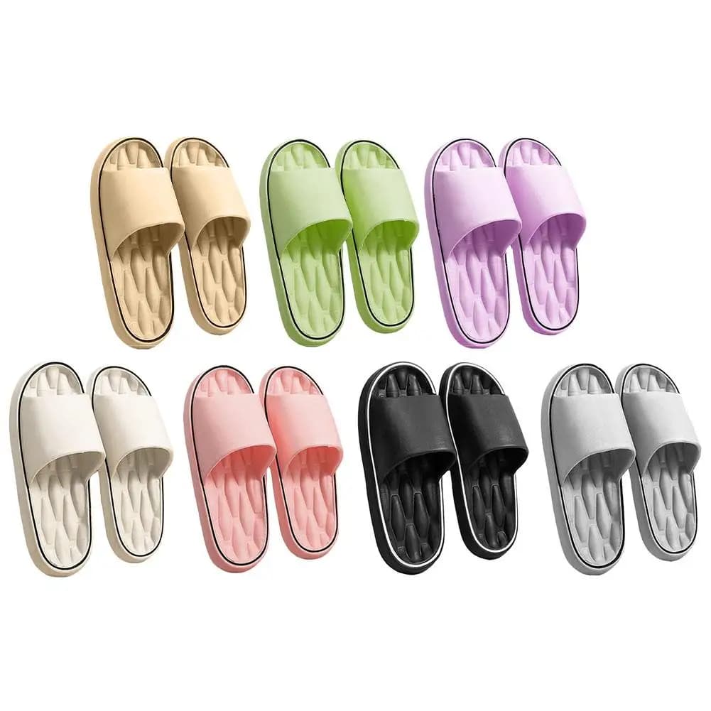 Chinelos com padrão de linha para casal – Slides internos antiderrapantes de verão, sapatos de casa macios de EVA, sandálias de banheiro dele e dela de secagem rápida